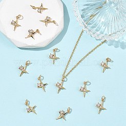 SHEGRACE Brass Micro Pave Clear Cubic Zirconia Pendants&nbsp;XGRQ4N146-735G