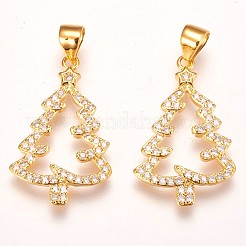 Brass Micro Pave Cubic Zirconia Pendants&nbsp;ZIRC-F086-01