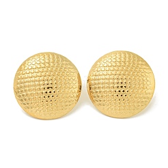 Ion Plating(IP) Flat Round 304 Stainless Steel Stud Earrings for Women&nbsp;EJEW-G400-34G