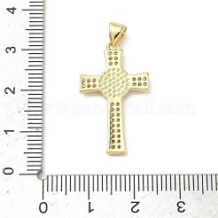Brass Micro Pave Clear Cubic Zirconia Pendants&nbsp;KK-P350-16G-01