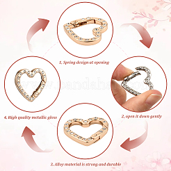 20Pcs 2 Colors Zinc Alloy Rhinestone Spring Gate Rings&nbsp;FIND-SP0004-35