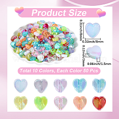 500Pcs 10 Colors Transparent Acrylic Beads&nbsp;TACR-PA0001-31