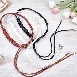 3Pcs 3 Colors PU Leather Rope Knot Tie Waist Belly Belts for Women&nbsp;AJEW-CL0003-71C