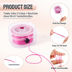 3 Boxes 3 Colors Flat Elastic Crystal String&nbsp;EW-TA0001-12A