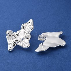Rack Plating Brass Twist Leaf Stud Earrings&nbsp;EJEW-M237-08S