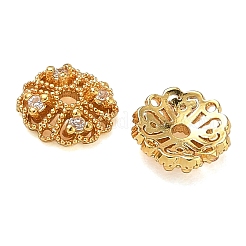 Brass Micro Pave Cubic Zirconia Bead Caps&nbsp;CU-CBA6E4E-07G