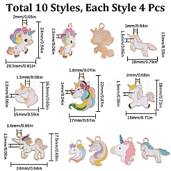 40Pcs 10 Styles Alloy Enamel Pendants&nbsp;ENAM-SC0004-33