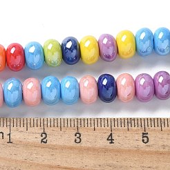 Glazed Porcelain Rondelle Beads&nbsp;PORC-Q001-01M