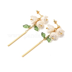 Plastic with Brass Dangle Stud Earrings for Women&nbsp;EJEW-TA00575