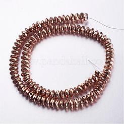 Faceted Electroplate Non-magnetic Synthetic Hematite Bead Strands&nbsp;G-F337-37-8mm