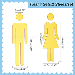 Acrylic TOILET Sign Stickers&nbsp;DIY-WH0569-66A-03