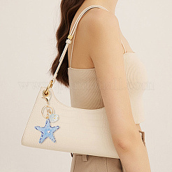 1Pc Diamond-Studded Starfish Shell Car Zinc Alloy
 Keychain Acrylic Cute Men and Women Bag Pendant Metal Keychain Ring Gift&nbsp;KEYC-SP0001-18A