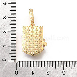 Brass Micro Pave Cubic Zirconia & Enamel Pendants&nbsp;KK-R222-16G-02
