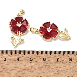 Brass Micro Pave Cubic Zirconia Pendants&nbsp;KK-H265-08B-G