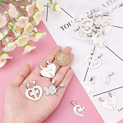 12Sets 3 Style 201 Stainless Steel Split Pendants&nbsp;STAS-DC0008-47