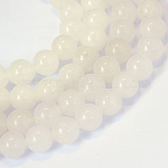 Natural White Jade Round Bead Strands&nbsp;G-E334-6mm-13