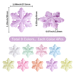 36Pcs 9 Colors Luminous Transparent & Opaque Acrylic Beads&nbsp;OACR-SC0002-80