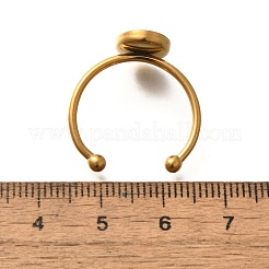 304 Stainless Steel Open Cuff Ring Components&nbsp;STAS-M057-01I-G