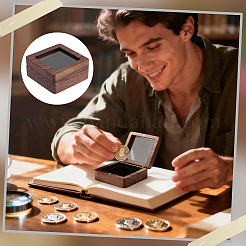 Wood Badge Packing Magnetic Boxes with Acrylic Visible Window Lid&nbsp;CON-WH0095-239A-01