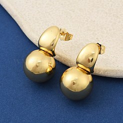 Brass Round Stud Earrings&nbsp;EJEW-F389-21G