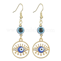 Resin Evil Eye Dangle Earrings with Rhinestone&nbsp;EJEW-JE05361