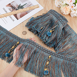 4M Polyester Fringe Tassel Trim&nbsp;DIY-OC0013-37B