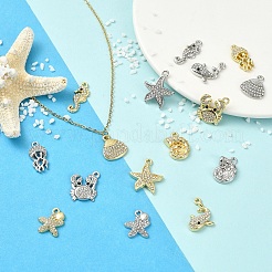 16Pcs 2 Colors 8 Styles Alloy Crystal Rhinestone Pendants&nbsp;FIND-YW0012-53