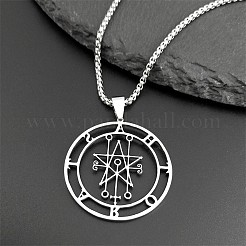 201 Stainless Steel Demonic Symbol Pentagram Pendant Necklaces&nbsp;FS-WG4F203-01