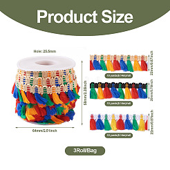 30 Yards 3 Rolls Polyester Tassel Fringe Trimming&nbsp;OCOR-MP0001-04