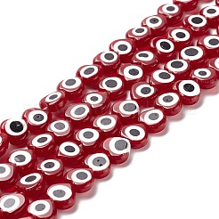 Handmade Evil Eye Lampwork Beads Strands&nbsp;LAMP-F023-B10