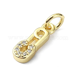 Brass Micro Pave Cubic Zirconia Pendants&nbsp;KK-H475-21G-01