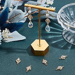 8Pcs Brass Pave Clear Cubic Zirconia Connector Charms&nbsp;ZIRC-BBC0002-26
