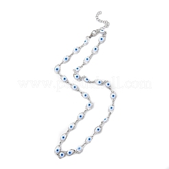 Evil Eye Plastic Link Chain Necklace&nbsp;NJEW-H169-03P