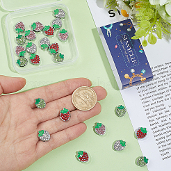 24Pcs 4 Styles Zinc Alloy Rhinestone Slide Charms&nbsp;ALRI-SC0001-66