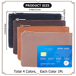 4Pcs 4 Colors PU Leather Zip Pouches&nbsp;ABAG-CL0001-30