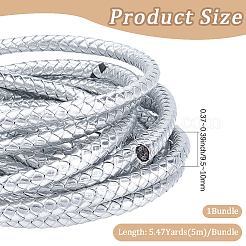 5M Braided Round PU Leather Jewelry Cord&nbsp;OCOR-GF0005-92A