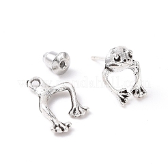 Alloy Frog Front Back Stud Earrings for Men Women&nbsp;EJEW-H088-01AS