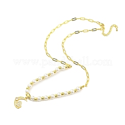 Cubic Zirconia and Rhinestone Moon Pendant Necklace&nbsp;NJEW-B094-02G