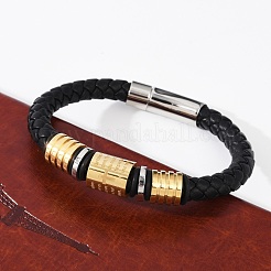 Braided Microfiber Leather Cord Bracelets&nbsp;BJEW-D304-12G