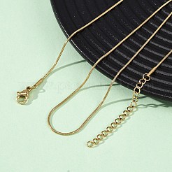 1MM 304 Stainless Steel Round Snake Chain Necklaces&nbsp;NJEW-T016-27G