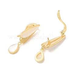 Teardrop Brass Fold Over Clasps&nbsp;KK-Z073-35G-01