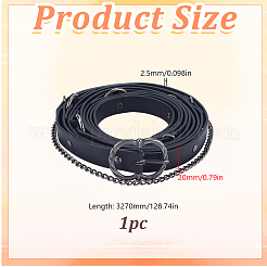 Medieval PU Leather Waist Belts with Alloy Chains Tassel&nbsp;AJEW-WH0709-227B