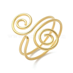 304 Stainless Steel Round Wrap Open Cuff Rings for Women Men&nbsp;RJEW-Z071-02A-G