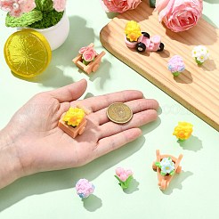 40Pcs 10 Styles Resin Flower & Cart Set Display Decorations&nbsp;DJEW-CJ0001-23