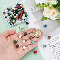 90Pcs 15 Colors Natural & Synthetic Gemstone Pendants&nbsp;PALLOY-PH01835