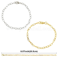 10Pcs Iron Cable Chain Bracelets&nbsp;IFIN-YW0004-03G