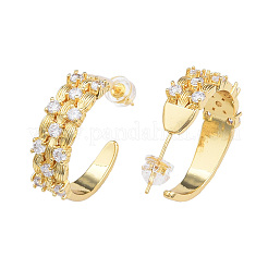 Cubic Zirconia Half Hoop  Earrings&nbsp;EJEW-N011-68