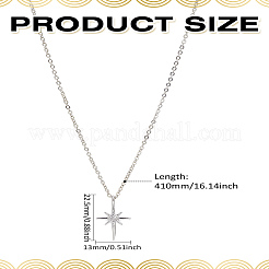 1Pc Star Brass & Iron & Rhinestone Pendant Necklaces&nbsp;NJEW-LP0004-15P