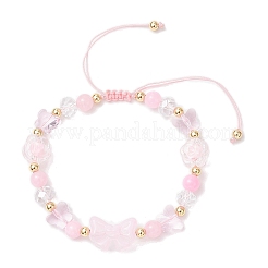 Floral Acrylic Beads Braided Bead Bracelets for Women&nbsp;BJEW-MZ00192-02