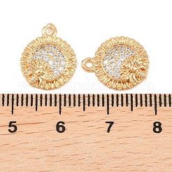 Brass Micro Pave Cubic Zirconia Pendants&nbsp;KK-L261-09G